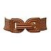 Brown Weaved Elastic Cinch Belt With Snap Closure