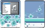 Flower Burst Blue Design Protective Decal Skin Sticker for Apple iPod nano 3G (3rd Generation) 4GB/ 8GB Player