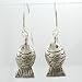 Double Sided Puffy Fish Dangle Earrings in Sterling Silver, #9485