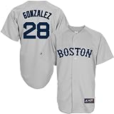 MLB Youth Boston Red Sox Adrian Gonzalez Road Gray Short Sleeve 6 Button Synthetic Replica Baseball Jersey Fall 2011  (Road Gray, Small)