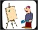 Decorated Mouse Pad with man, human, body, insect, individuals, individual, persons, fly, humans, swatter, people, artist, person, easel