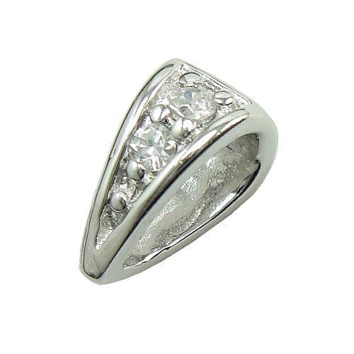 S925 Rhinestone Sterling Silver Seeds Pendant Bail Clasp Pinch Slide Diy Jewelry Making making 3.8x7.3mm