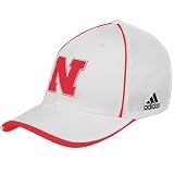 adidas Nebraska Cornhuskers White Youth Coaches Mesh Stretch Hat