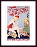 Art Poster Wood Framed Print - Fralingers Salt Water Taffy Poster - Artist: unknown- Poster Size: 24 X 18