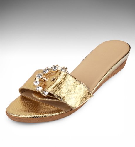 Per Una Diamant&eacute; Buckle Wedge Shoes clothing