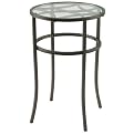 Metal Accent Table with Glass Top