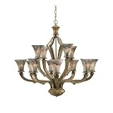 Uttermost 21190 Alabaster Stone / Glass Silver Chandelier