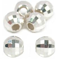 6 Mirror Beads Faceted Silver Beading Jewelry Parts 8mm