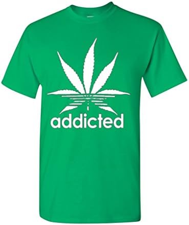 Addicted White Leaf T Shirt Marijuana 420 Tees