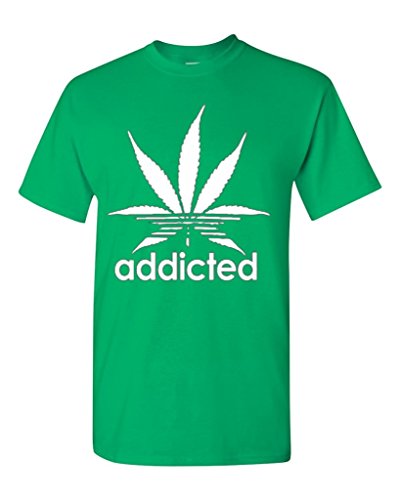 Shop4Ever® Addicted White Leaf T-shirt 420 Weed Day Shirts
