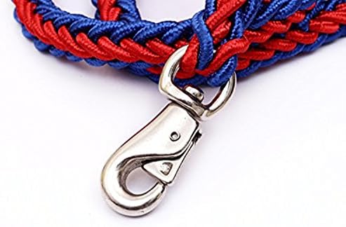 Dog Leash/dog Chain/traction Rope Adjustable Loop Slip Pet Dog Leashes Rope Snap Training Lead (L, Red+blue)