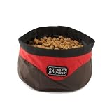 Port-A-Bowl (Collapsible Travel Pet Dish with Drawstring) Red/Brown