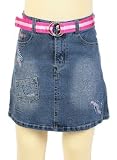 Sparkle Heart Embroidered Jean Skirt w/ Pockets