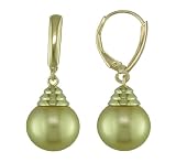 14K 11mm Golden South Sea Cultured Pearl Earrings