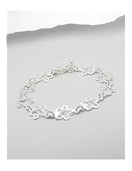 Flower Bracelet In 92.5 Sterling Silver