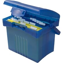 Storex Economy Portable File Box, Blue (61501U01C)