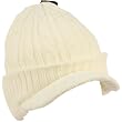 Winter 2ply Cable Knit Jeep Beanie Viisor Skull Newsboy Cabbie Ski Hat Cap White