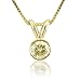 14k Yellow Gold Solitaire Yellow Orange Diamond Pendant Necklace - 0.20 carat