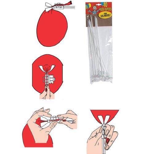 Imagen principal de Ballon Pub 528 - Set de 10 varillas sujeta globos de plástico, color blanco