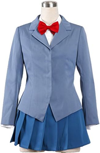 ZeroMart Blue Suit Red Bow Pleated Skirt Japanese Animation School Uniform,M