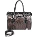 ANGEL Collection Brown/Black Crocodile Embossed Leather Handbag