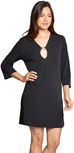 Jordan Taylor Quintessential 3/4 Sleeve Tunic-Black-XL