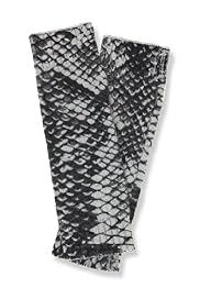 Pure Cashmere Faux Snakeskin Print Fingerless Gloves