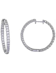1.75 CT Inside-Out Diamond Hoop Earrings In 14K White Gold (SI1-SI2 Clarity)