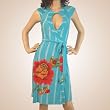 Sexy Cut out bust Floral Wrap dress