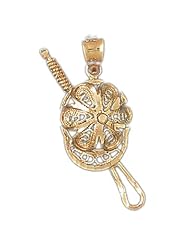 Dazzlers Solid 14k Gold Filigree Charm Pendant Available in three colors from jewelsberry (weights: 2.2 grams only)