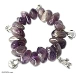 Amethyst bracelet, 'Baby's Here'