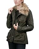 Forzieri Women's Brown Fur-Collar Multi-pocket Jacket