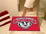 Script with Badger Head All-Star 34x44.5 Floor Mat (Rug) - Wisconsin Badgers
