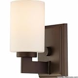 Quoizel TY8601WT Taylor Contemporary Uplight or Downlight Bath Fixture with Opal Etched Glass, Western Bronze