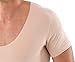 ALBERT KREUZ Men's Invisible deep v-Neck Business Undershirt with Short Sleeves Stretch Cotton Nude Beige M