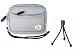 High Quality (Silver) Neoprene Glove Case and flexible Mini Tripod Combo for Flip Mino / MinoHD / MinoHD 2nd Gen / Ultra / UltraHD Camcorder