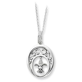 Blessed by Purity, Fleur de lis Necklace in Sterling Silver