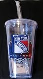 New York Rangers Double Wall Tumbler with Straw