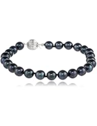 14k Gold 6.5-7mm White or Black Akoya Cultured Pearl Bracelet