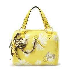 Juicy Couture Terry Daisy Print Bumble Bee Daphne Satchel Bag Purse Buttercup Yellow