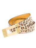 GUESS Leopard Belt with Rhinestone G Buckle