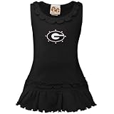 NCAA Georgia Bulldogs Infant Girls Black Swarovski Crystal Ruffle Tank Dress (12 Months)