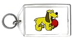 Keychain with animal, dog, ball