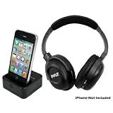 PYLE-HOME PIH20 UHF Wireless Headphones with iPhone/iPod Dock Transmitter and Aux Input