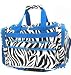 Blue Black White Zebra Duffle Dance Cheer Gym Bag Generous 22