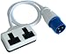 1m Ip44 16a Plug To 2 X 13a Socket Fly Lead Converter. Heavy