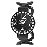 BONGO Women039s BG3263 Crystal Accented Black Dial Enamel Cuff Watch on sale