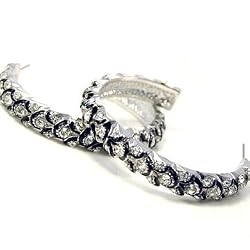 Dragon Texture Rhinestone Hoop Earrings Fashion Jewelry