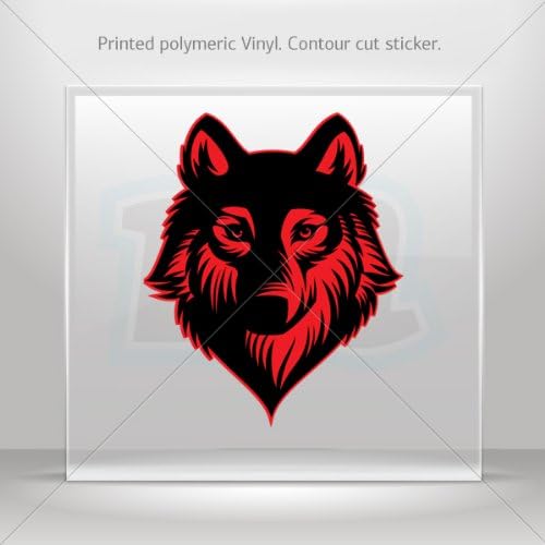 Decals Stickers Red Wolf Head Decoration Motorbike Bicycle Vehicle ATV car Laptop Garage 0500 RS237