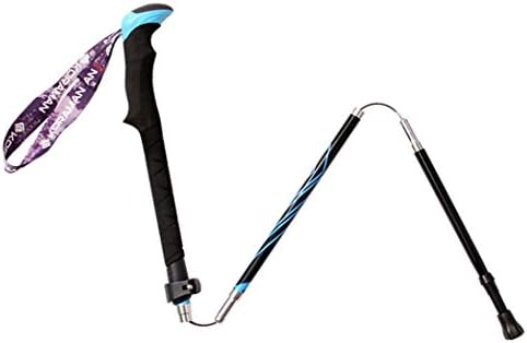 CXYY Hiking stick new outdoor sports men and women walking stick ultra light carbon fiber folding on foot Rod 2x , blue